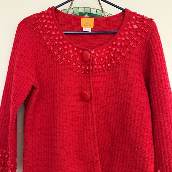 Ruby Rd. Bold Red Knit Cardigan - Picture 2 of 8